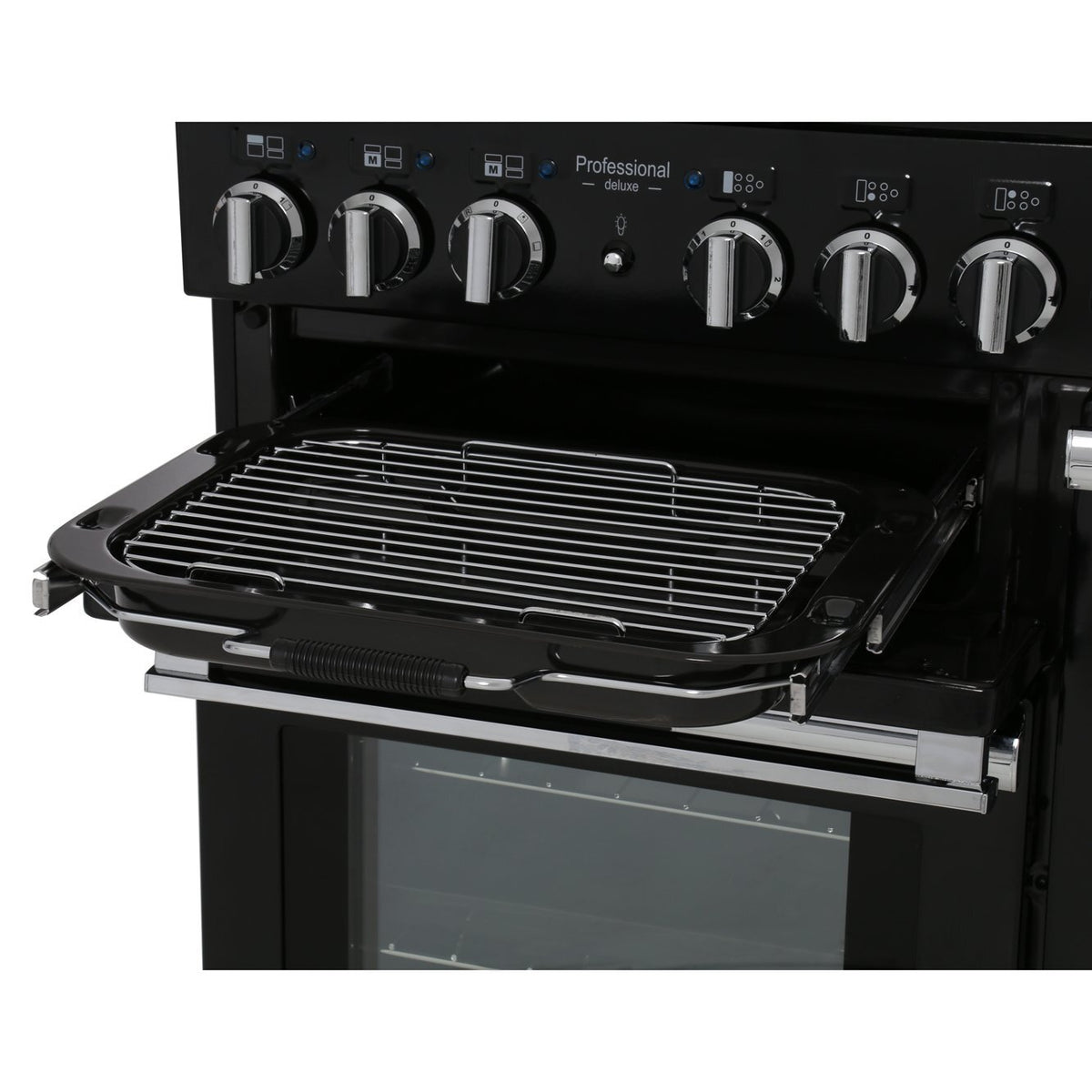 Rangemaster PDL110DFFCY/C Professional Deluxe Cranberry / Chrome 110cm Dual Fuel Range Cooker - product image 7