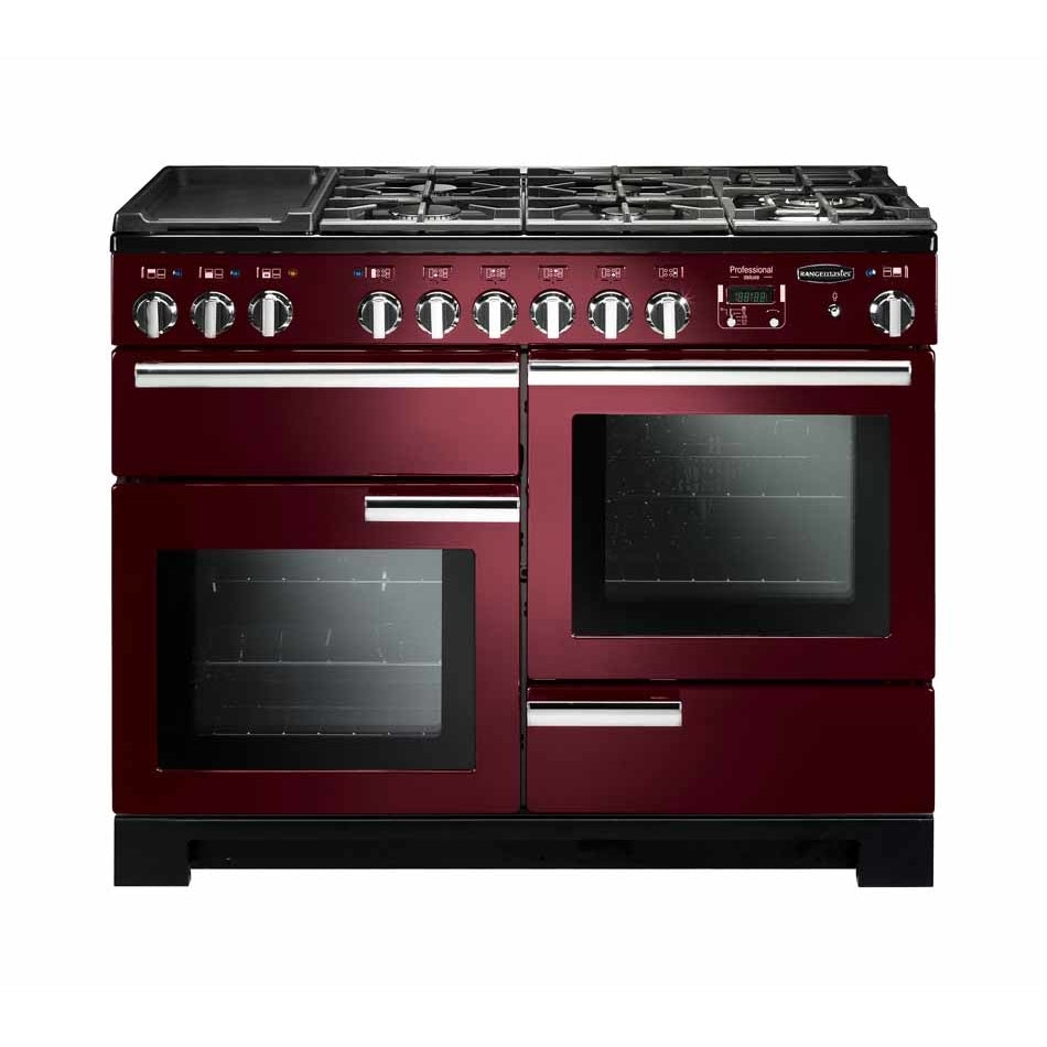 Rangemaster PDL110DFFCY/C Professional Deluxe Cranberry / Chrome 110cm Dual Fuel Range Cooker - product image 1