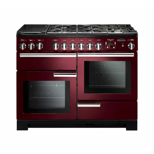 Rangemaster PDL110DFFCY/C Professional Deluxe Cranberry / Chrome 110cm Dual Fuel Range Cooker - product image 1