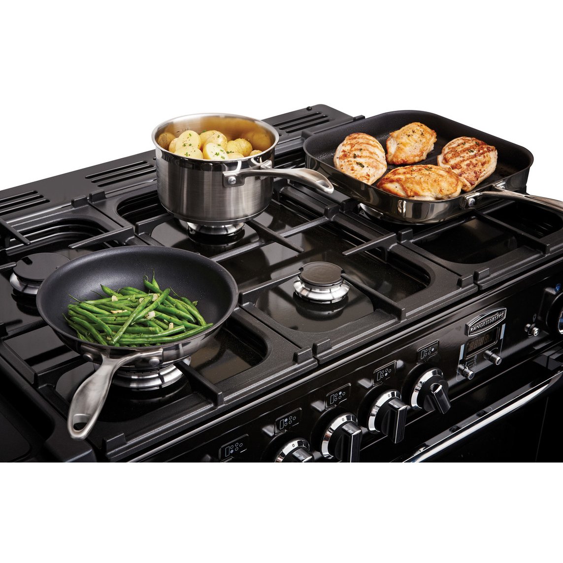 Rangemaster PDL100DFFSS/C Professional Deluxe Stainless Steel / Chrome 100cm Dual Fuel Range Cooker - product image 13