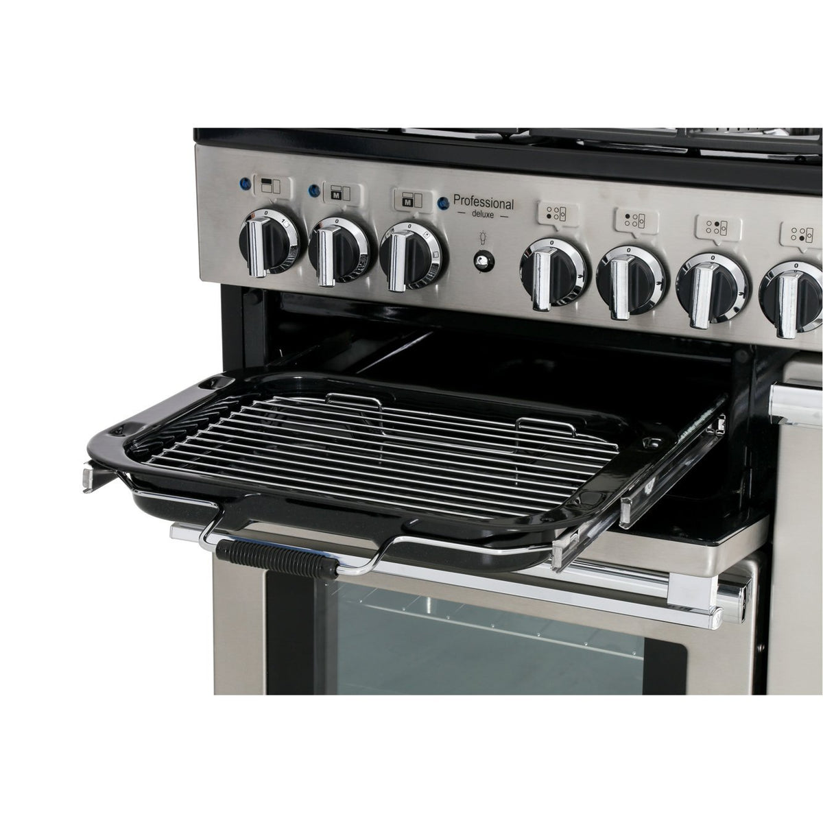 Rangemaster PDL100DFFSS/C Professional Deluxe Stainless Steel / Chrome 100cm Dual Fuel Range Cooker - product image 3