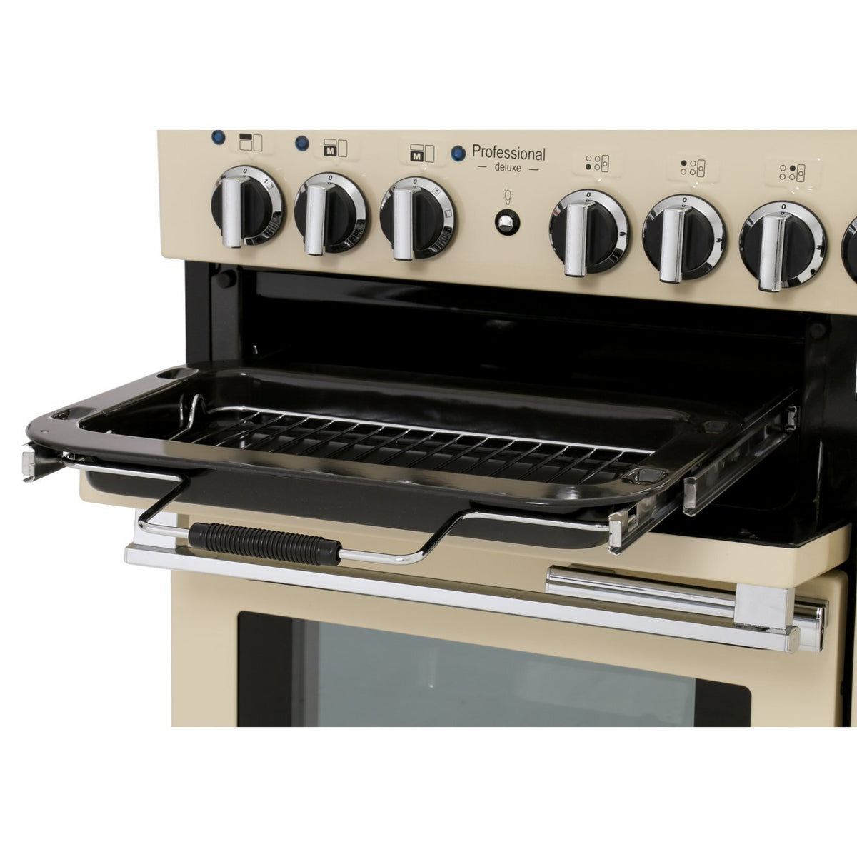 Rangemaster PDL100DFFCR/C Professional Deluxe Cream / Chrome 100cm Dual Fuel Range Cooker - product image 6