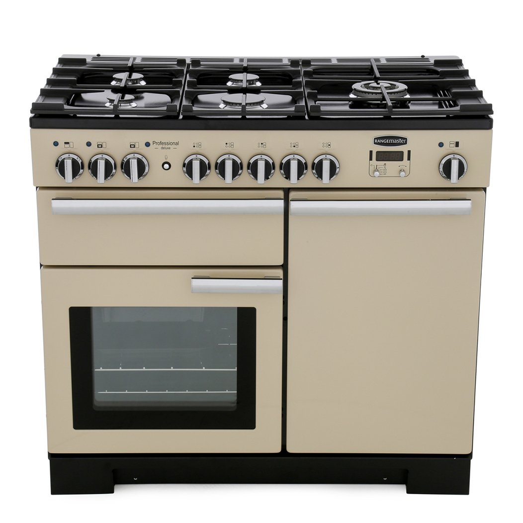 Rangemaster PDL100DFFCR/C Professional Deluxe Cream / Chrome 100cm Dual Fuel Range Cooker - product image 1