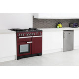 Rangemaster PDL100DFFCY/C Professional Deluxe Cranberry / Chrome 100cm Dual Fuel Range Cooker - product image 2