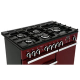 Rangemaster PDL100DFFCY/C Professional Deluxe Cranberry / Chrome 100cm Dual Fuel Range Cooker - product image 13