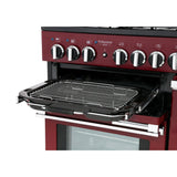 Rangemaster PDL100DFFCY/C Professional Deluxe Cranberry / Chrome 100cm Dual Fuel Range Cooker - product image 6