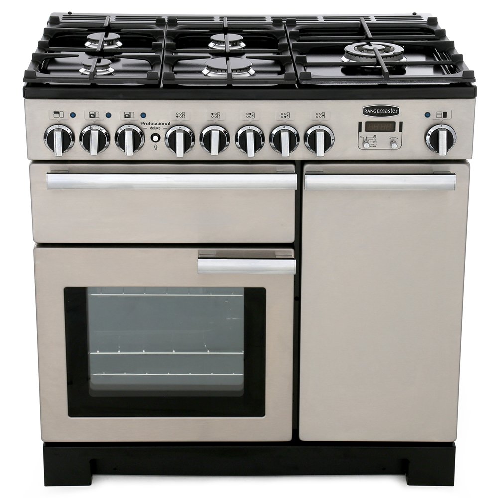 Rangemaster PDL90DFFSS/C Professional Deluxe Stainless Steel / Chrome 90cm Dual Fuel Range Cooker - product image 1