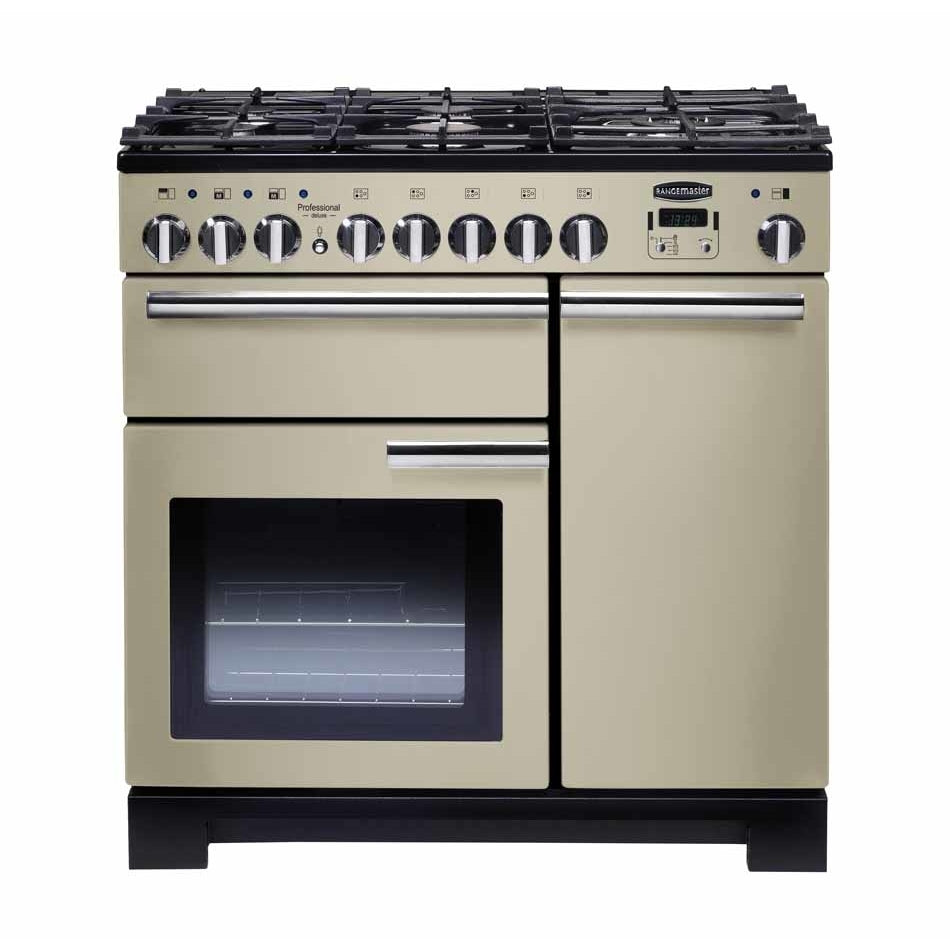 Rangemaster PDL90DFFCR/C Professional Deluxe Cream / Chrome 90cm Dual Fuel Range Cooker - product image 1