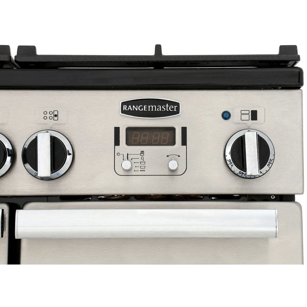 Rangemaster PDL90DFFCY/C Professional Deluxe Cranberry / Chrome 90cm Dual Fuel Range Cooker - product image 9
