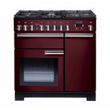 Rangemaster PDL90DFFCY/C Professional Deluxe Cranberry / Chrome 90cm Dual Fuel Range Cooker - product image 1
