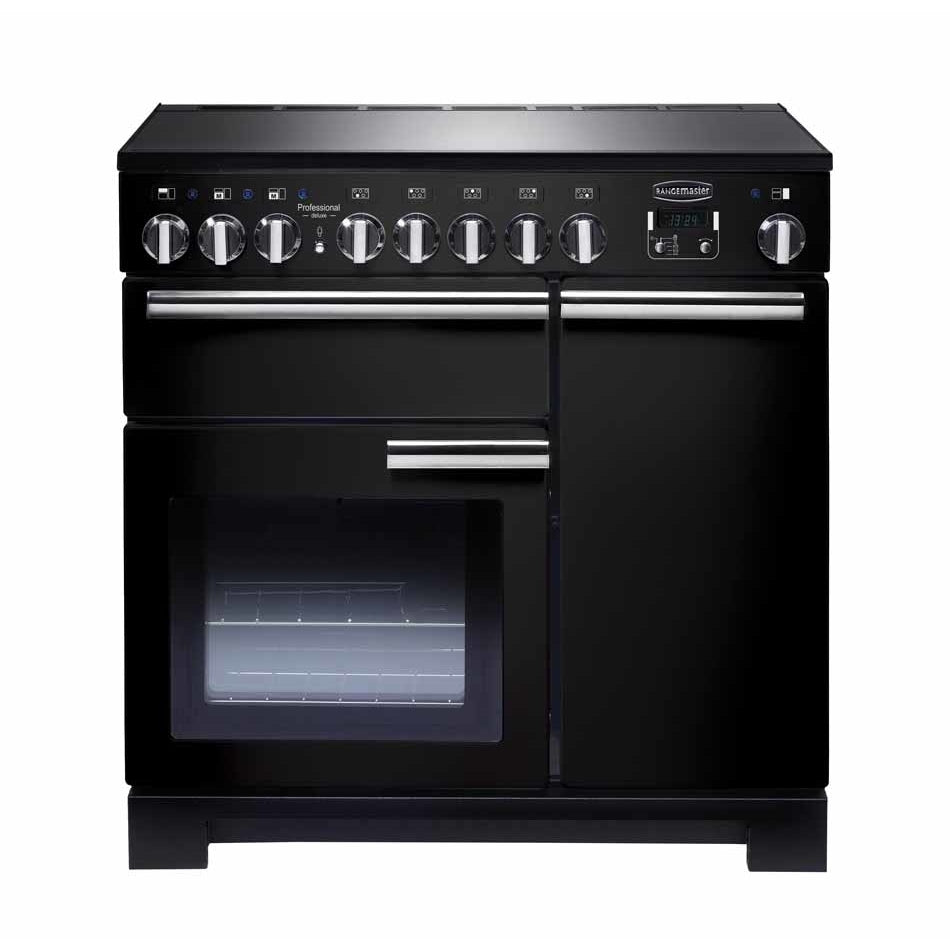 Rangemaster PDL90EIGB/C Professional Deluxe Black / Chrome 90cm Induction Range Cooker - product image 1