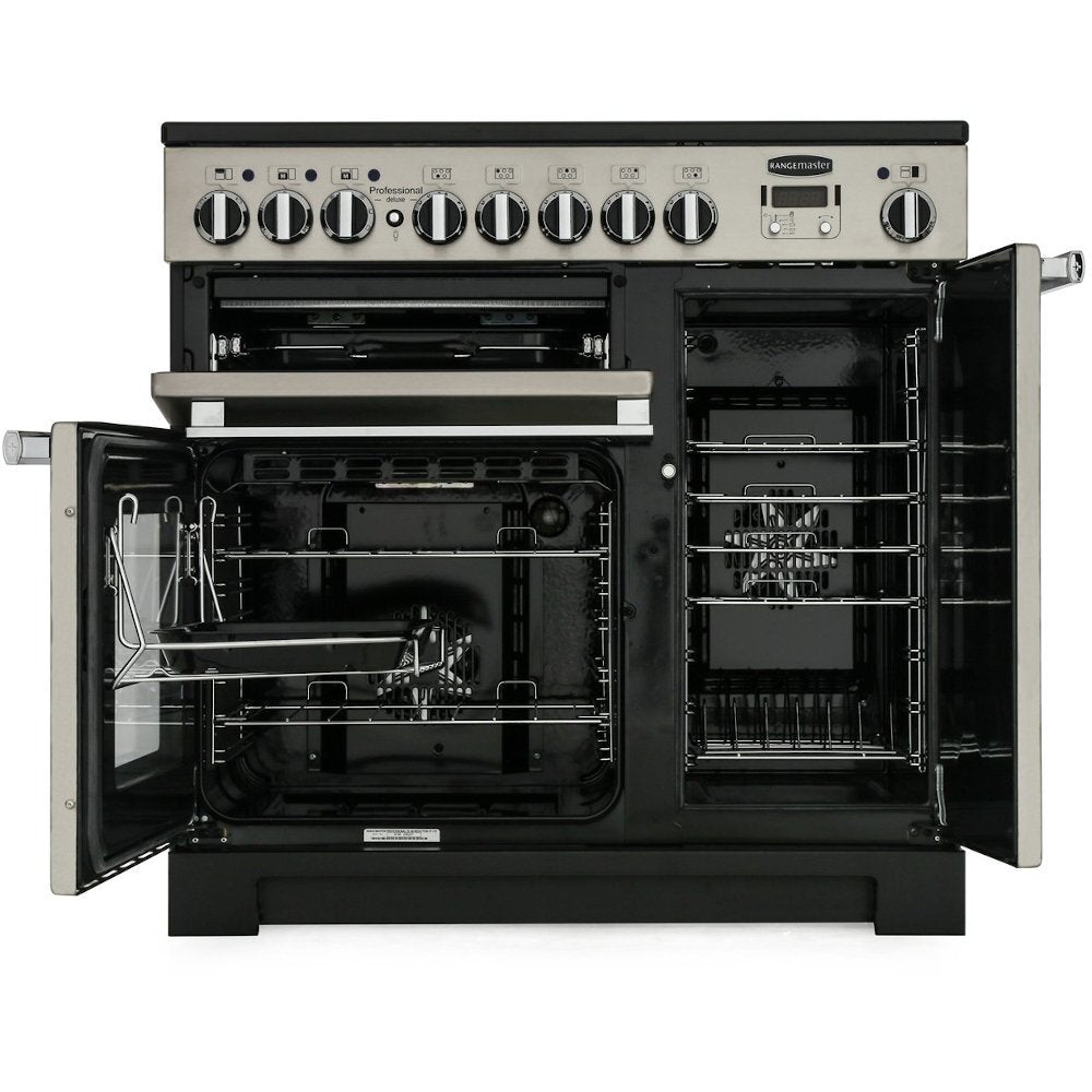 Rangemaster PDL90EICR/C Professional Deluxe Cream / Chrome 90cm Induction Range Cooker - product image 2