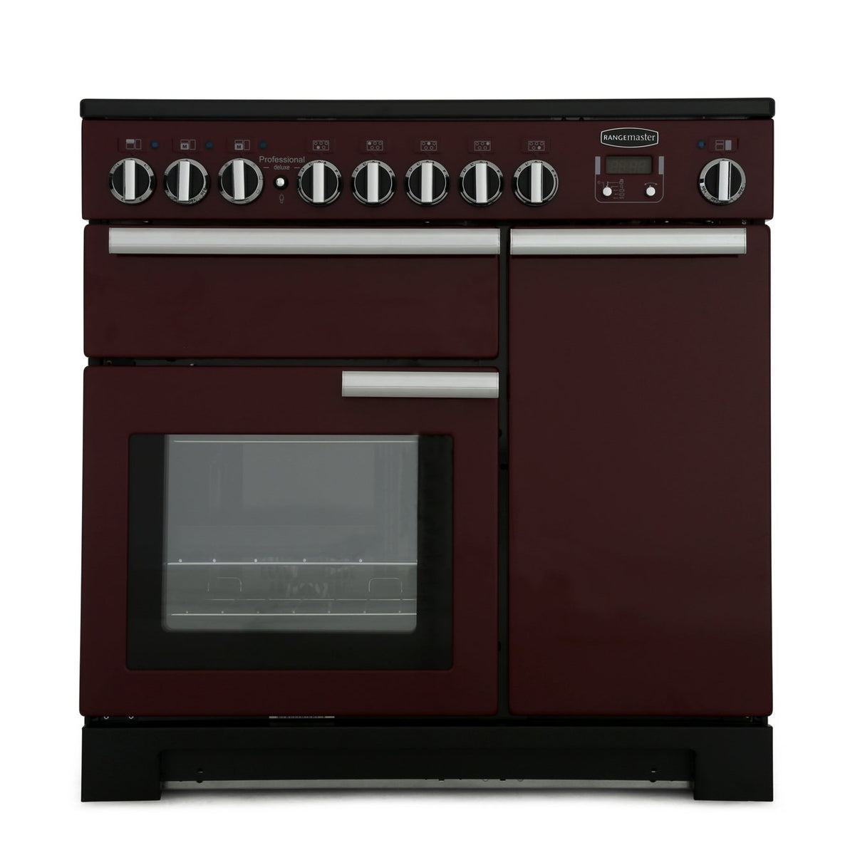 Rangemaster PDL90EICY/C Professional Deluxe Cranberry / Chrome 90cm Induction Range Cooker - product image 3