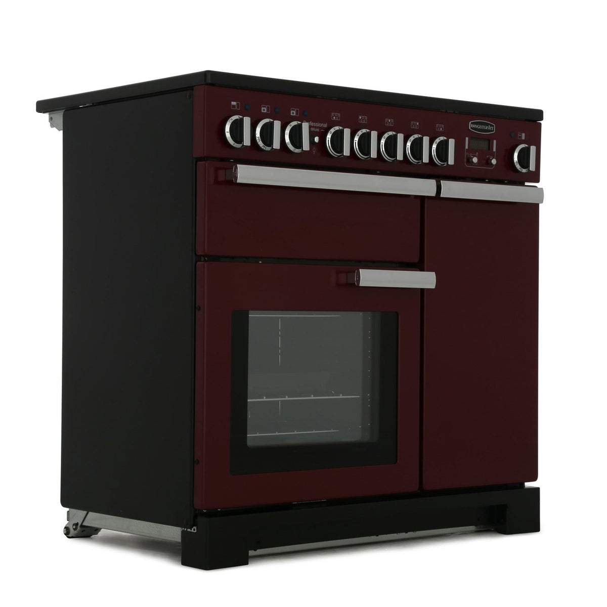 Rangemaster PDL90EICY/C Professional Deluxe Cranberry / Chrome 90cm Induction Range Cooker - product image 4