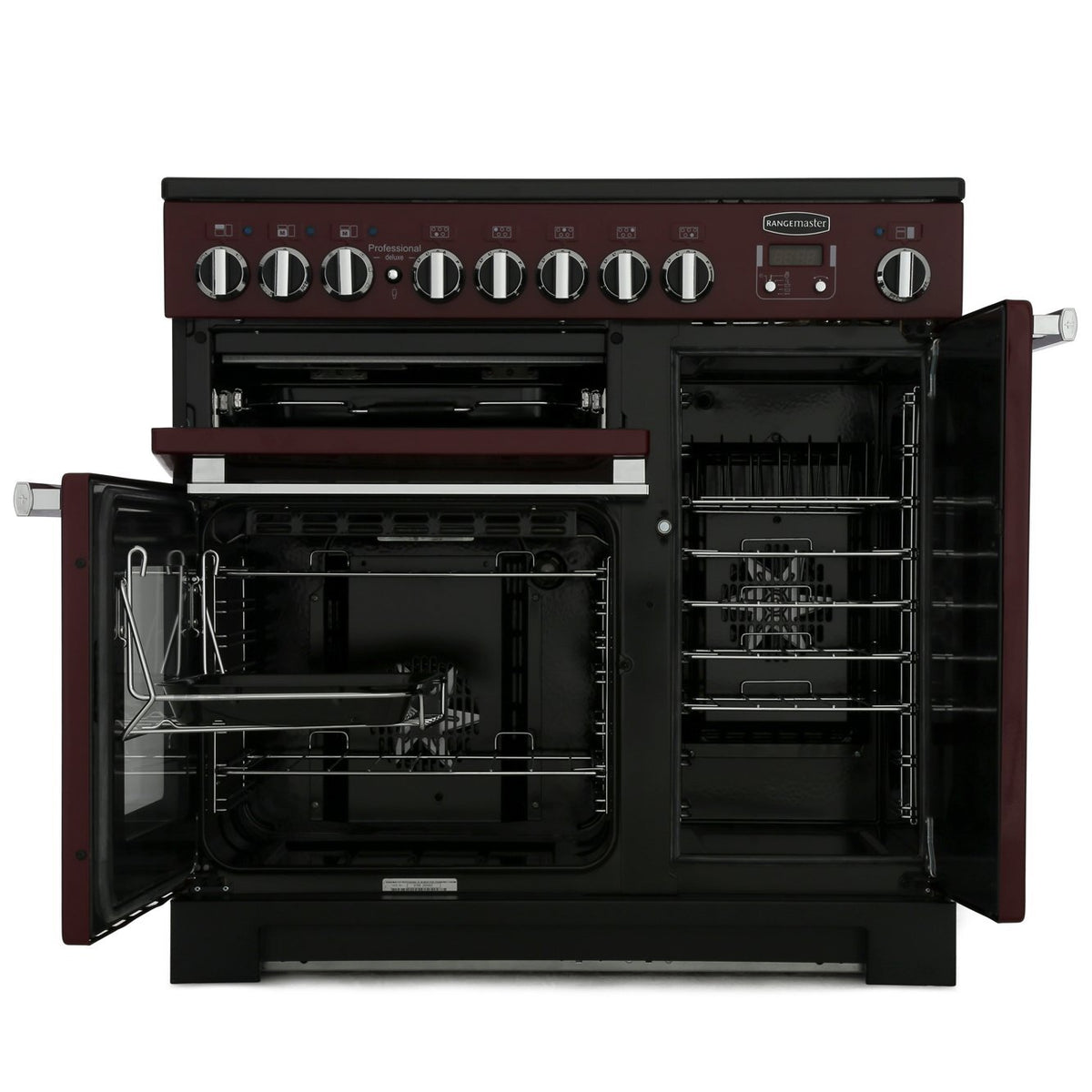 Rangemaster PDL90EICY/C Professional Deluxe Cranberry / Chrome 90cm Induction Range Cooker - product image 5