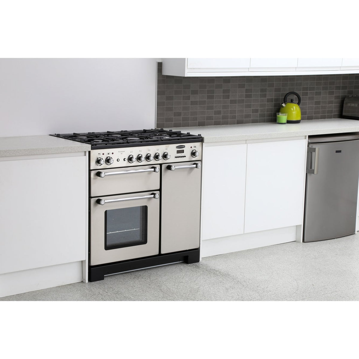 Rangemaster KCH90DFFSS/C Kitchener Stainless Steel / Chrome 90cm Dual Fuel Range Cooker - product image 2