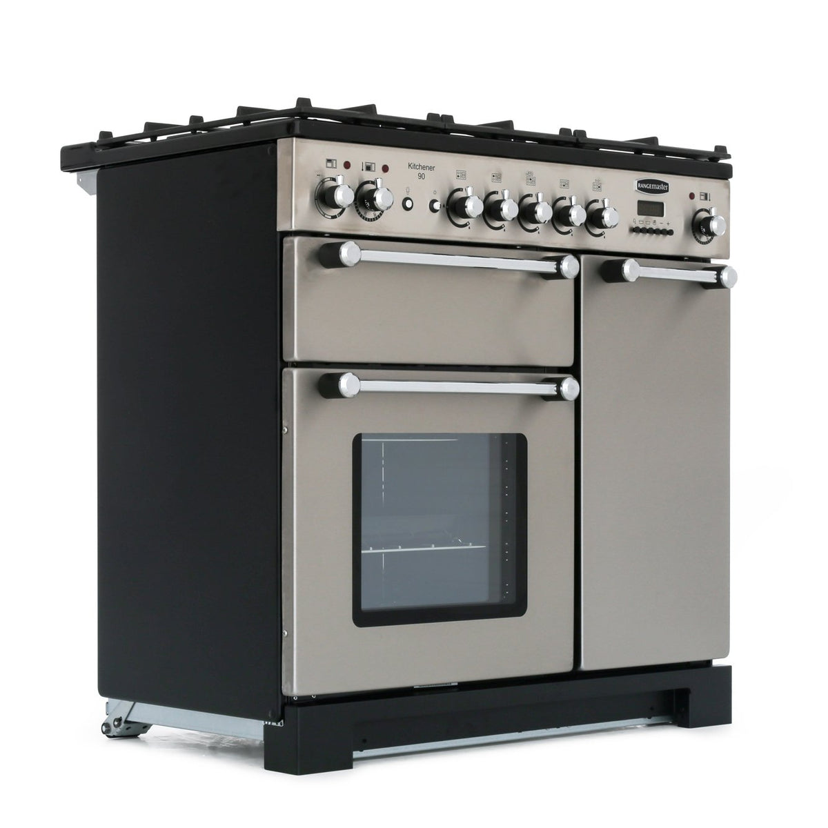Rangemaster KCH90DFFSS/C Kitchener Stainless Steel / Chrome 90cm Dual Fuel Range Cooker - product image 4