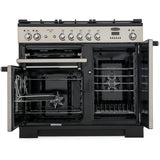 Rangemaster KCH100DFFBL/C Kitchener Black / Chrome 100cm Dual Fuel Range Cooker - product image 2