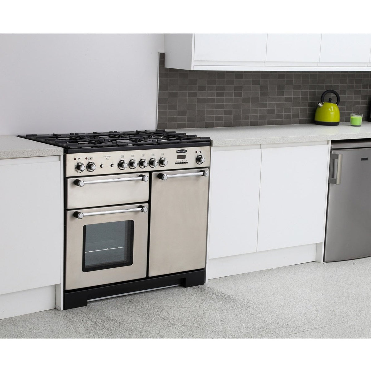 Rangemaster KCH100DFFBL/C Kitchener Black / Chrome 100cm Dual Fuel Range Cooker - product image 21