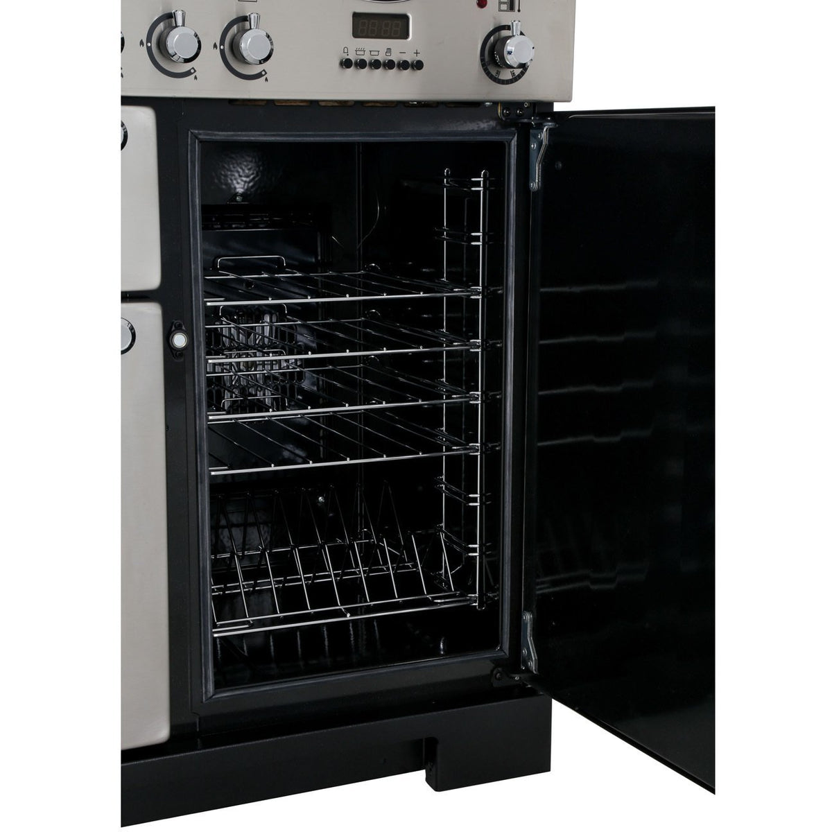 Rangemaster KCH100DFFBL/C Kitchener Black / Chrome 100cm Dual Fuel Range Cooker - product image 9