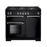 Rangemaster KCH100DFFBL/C Kitchener Black / Chrome 100cm Dual Fuel Range Cooker - product image 1