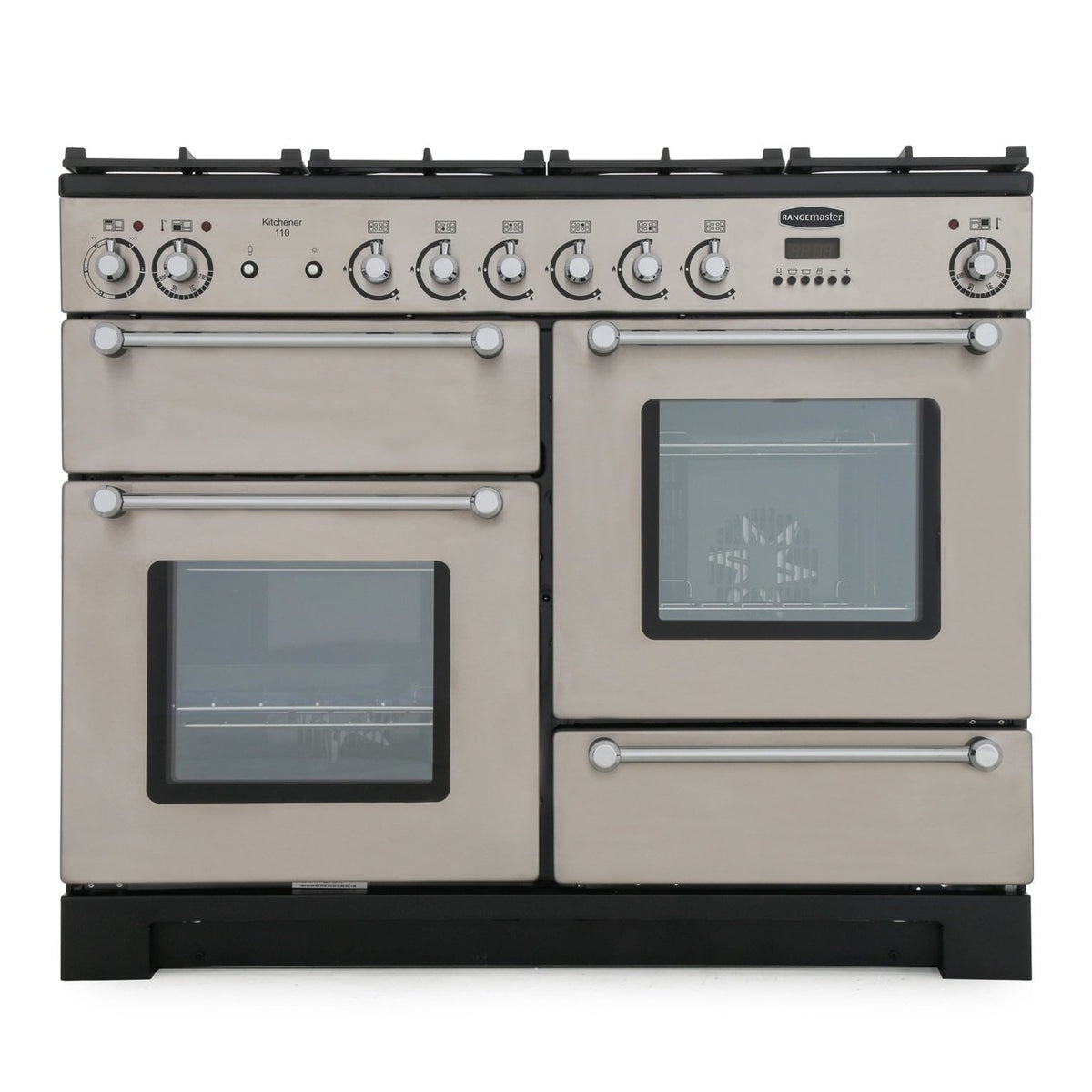 Rangemaster KCH110DFFSS/C Kitchener Stainless Steel / Chrome 110cm Dual Fuel Range Cooker - product image 3
