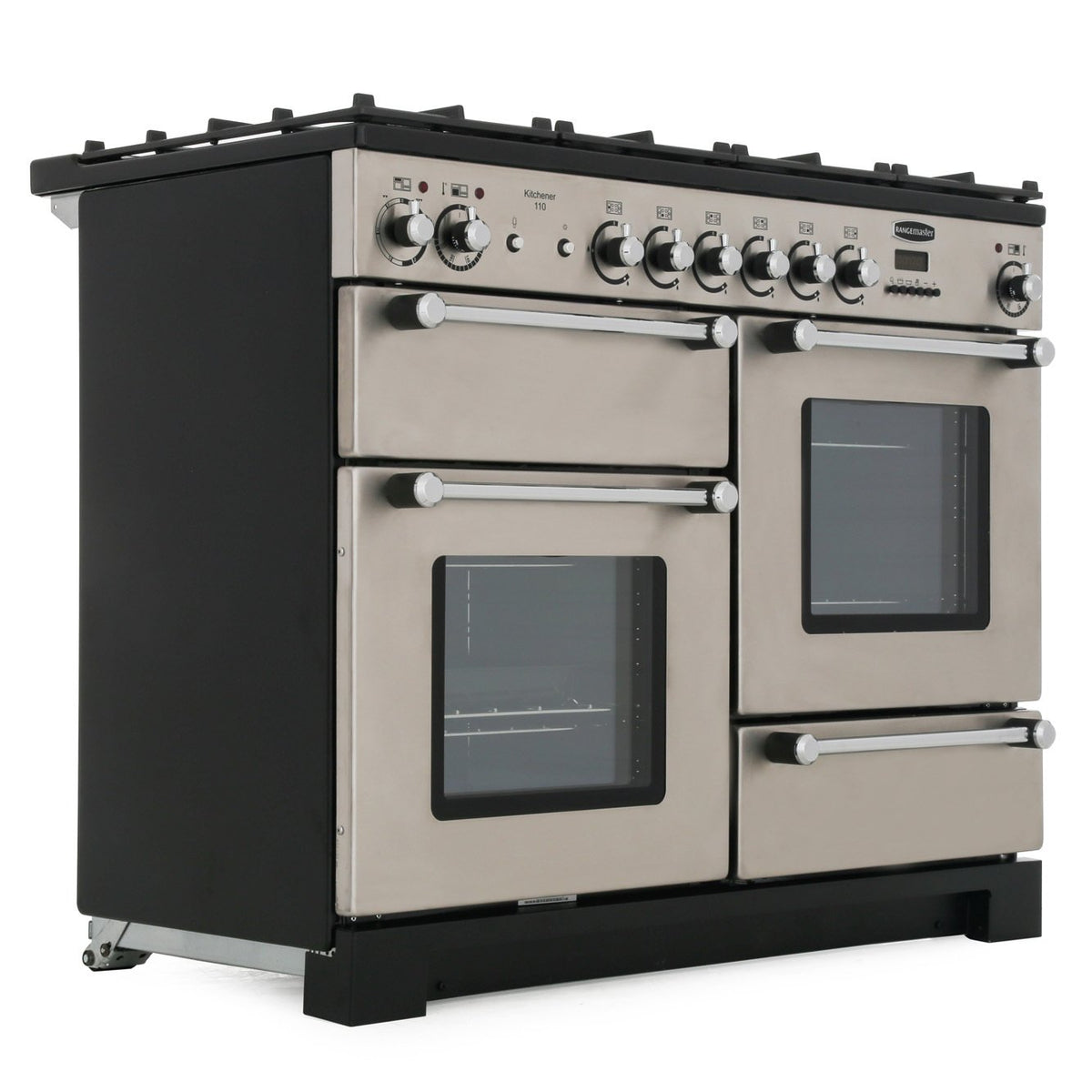 Rangemaster KCH110DFFSS/C Kitchener Stainless Steel / Chrome 110cm Dual Fuel Range Cooker - product image 4