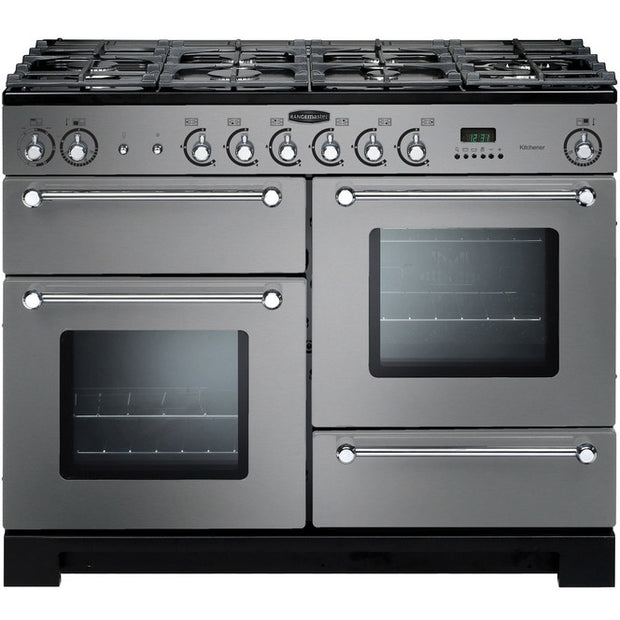 Rangemaster KCH110DFFSS/C Kitchener Stainless Steel / Chrome 110cm Dual Fuel Range Cooker - product image 1