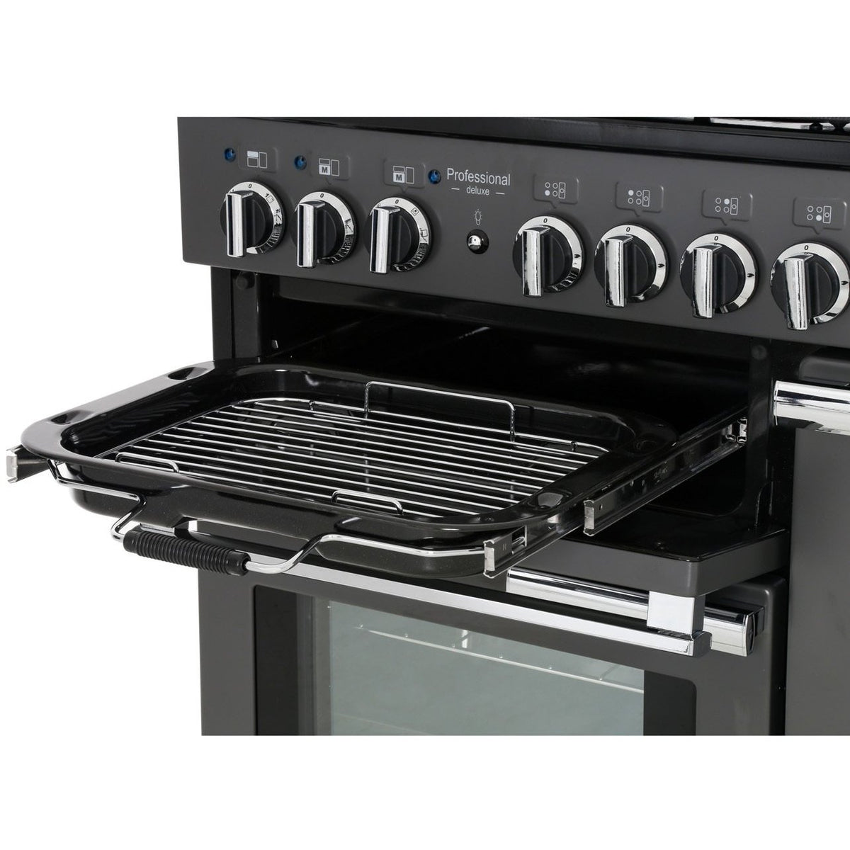 Rangemaster PDL100DFFWH/C Professional Deluxe White / Chrome 100cm Dual Fuel Range Cooker - product image 6