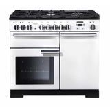 Rangemaster PDL100DFFWH/C Professional Deluxe White / Chrome 100cm Dual Fuel Range Cooker - product image 1