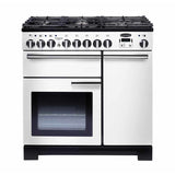 Rangemaster PDL90DFFWH/C Professional Deluxe White / Chrome 90cm Dual Fuel Range Cooker - product image 1