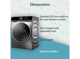 HYE 10kg Freestanding Washing Machine 1200rpm, Silver - W0110JT12DS07