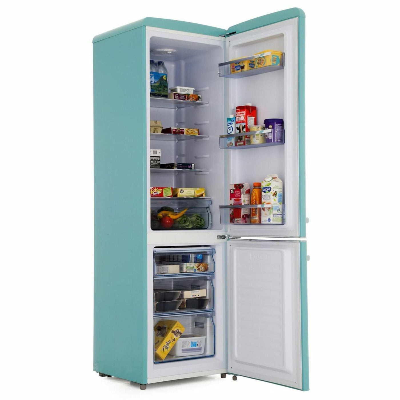 55Cm Retro Fridge Freezer 60/40 Split, Duck Egg Blue - Amica FKR29653DEB - London Houseware - 7