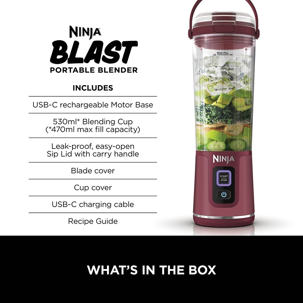 Ninja BC151UKCR Blast Cordless Portable Blender, Cranberry - product image 19