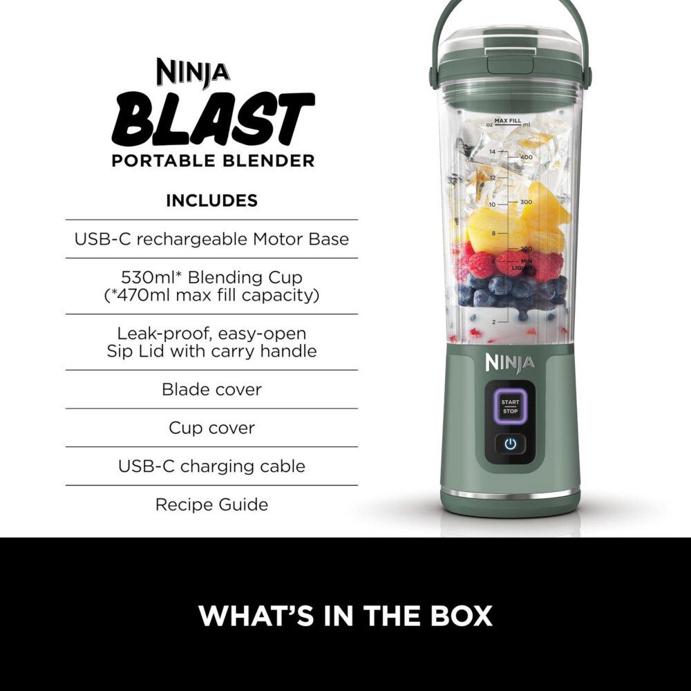 Ninja BC151UKEM Blast Cordless Portable Blender, Forest Green - product image 6