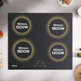 CIARRA Built-in Induction Hob with 4 Zones 9 Power Levels CABBIH4-A