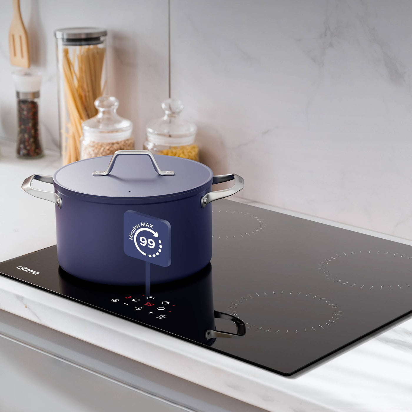 CIARRA Built-in Induction Hob with 4 Zones 9 Power Levels CABBIH4-A