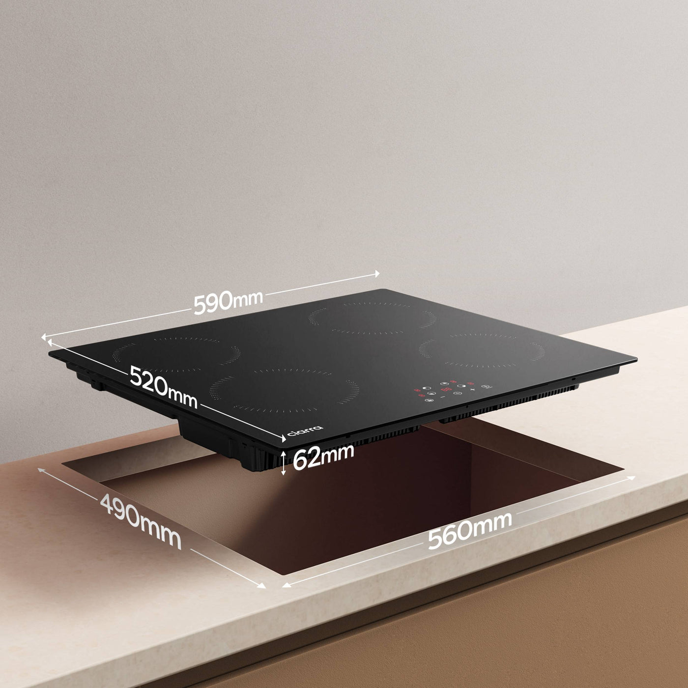 CIARRA Built-in Induction Hob with 4 Zones 9 Power Levels CABBIH4-A