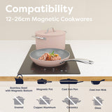 CIARRA 29cm Built-in Ceramic Hob 2 Zone 2900W Electric Hob with UK Plug Vertical Space-Saving Design Works with All Cookware CBBCH292T-OW