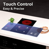 CIARRA 29cm Built-in Ceramic Hob 2 Zone 2900W Electric Hob with UK Plug Vertical Space-Saving Design Works with All Cookware CBBCH292T-OW