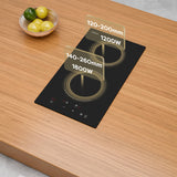 CIARRA 29cm Built-in Induction Hob 2 Zone 2900W Electric Cooktop with UK Plug & Child Lock CBBIH292T-OW