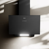 Ciarra 60cm Inclined Angled Cooker Hood Recirculation or Extraction Modes Stainless Steel Design in Black CBCB6762A-OW