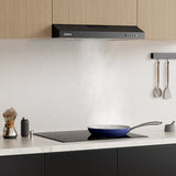 CIARRA 60cm Slim Cooker Hood in Black Under Cabinet CBCB6903D-B