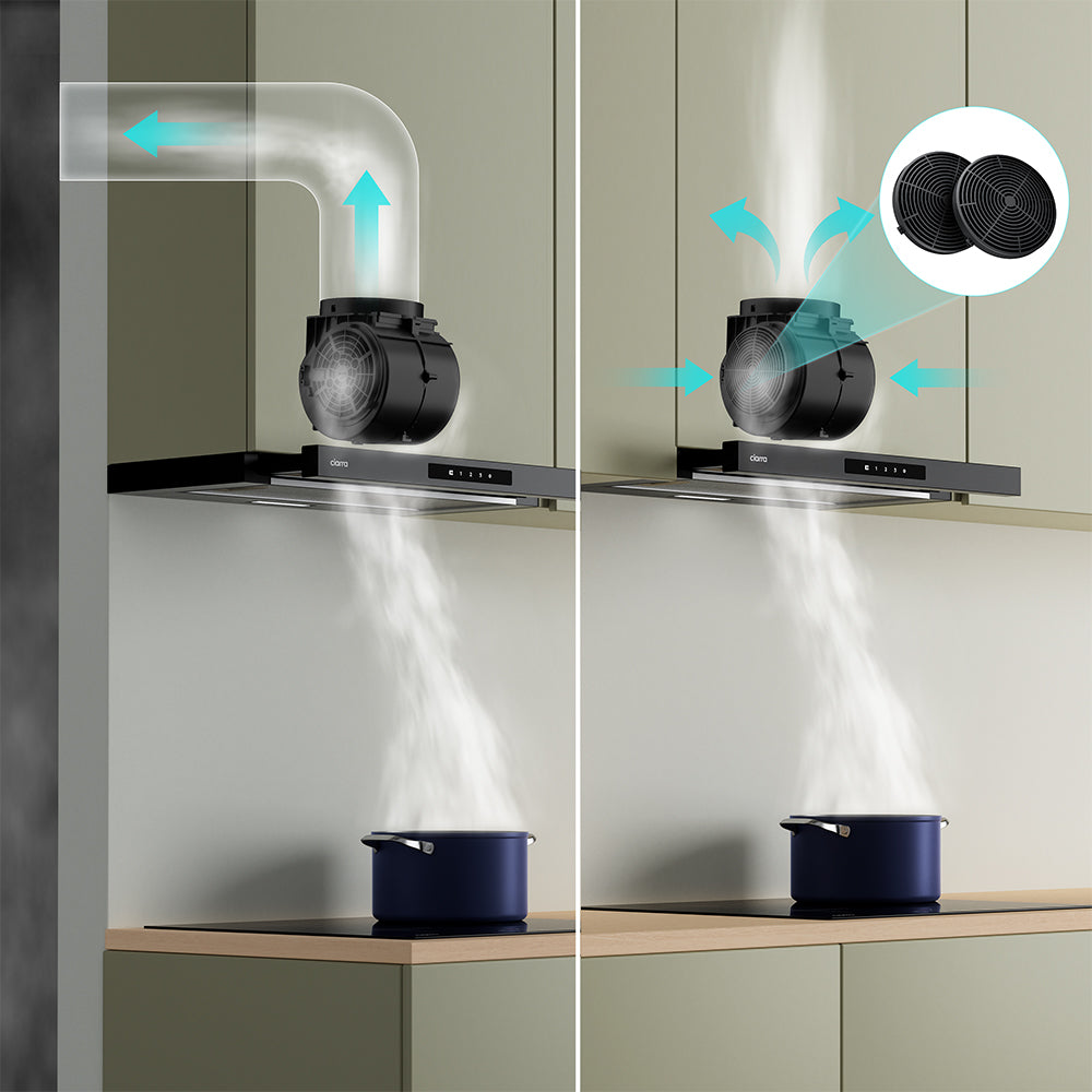 CIARRA 60cm Built-in Telescopic Cooker Hood CBCB6909A-OW | A+ Rated, Touch Control, LED