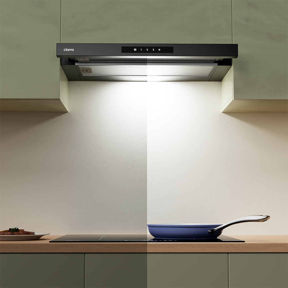 CIARRA 60cm Built-in Telescopic Cooker Hood CBCB6909A-OW | A+ Rated, Touch Control, LED