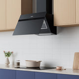 CIARRA 60cm Frosted Glass Angled Cooker Hood Anti-Fingerprint A+++ Wifi & Touch Control CBCG6736H-G