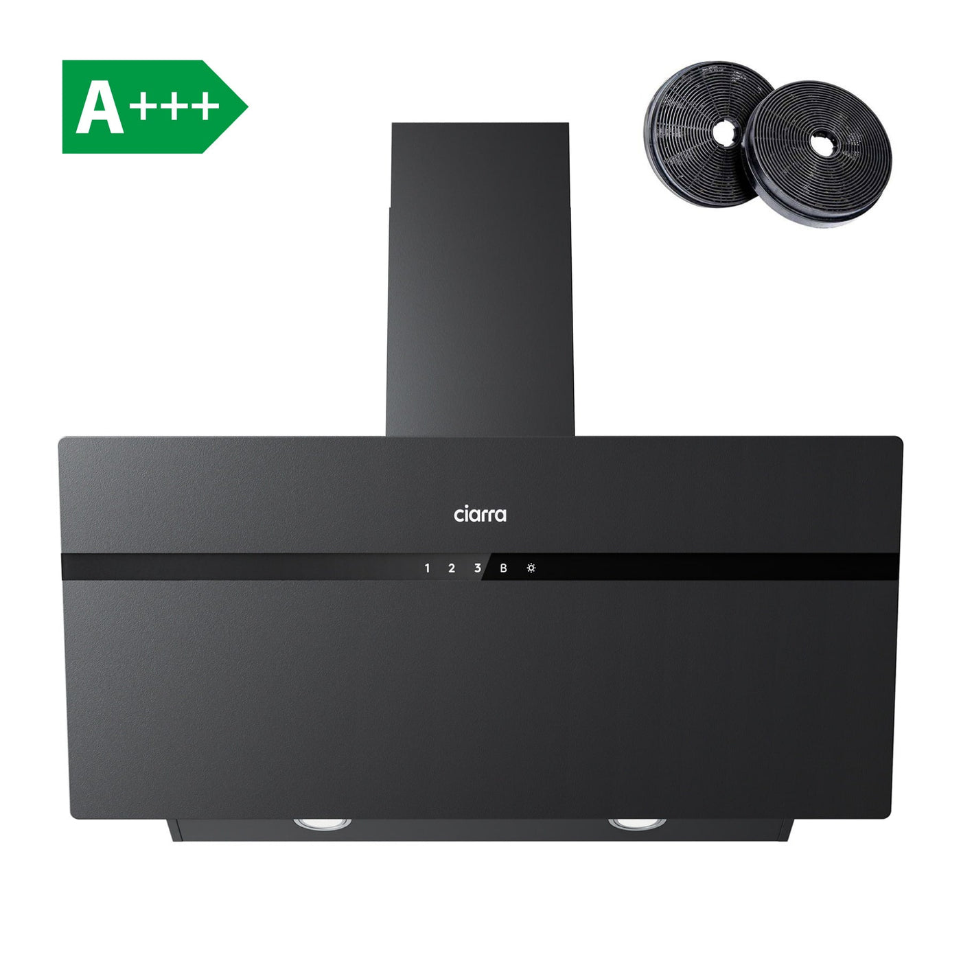 CIARRA 90cm Frosted Glass Angled Cooker Hood Anti-Fingerprint A+++ CBCG9736H-G