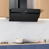 CIARRA 90cm Frosted Glass Angled Cooker Hood Anti-Fingerprint A+++ CBCG9736H-G
