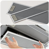 CIARRA 60cm Grey Built-in Telescopic Cooker Hood CBCS6909A-OW | A+ Rated, Touch Control, LED