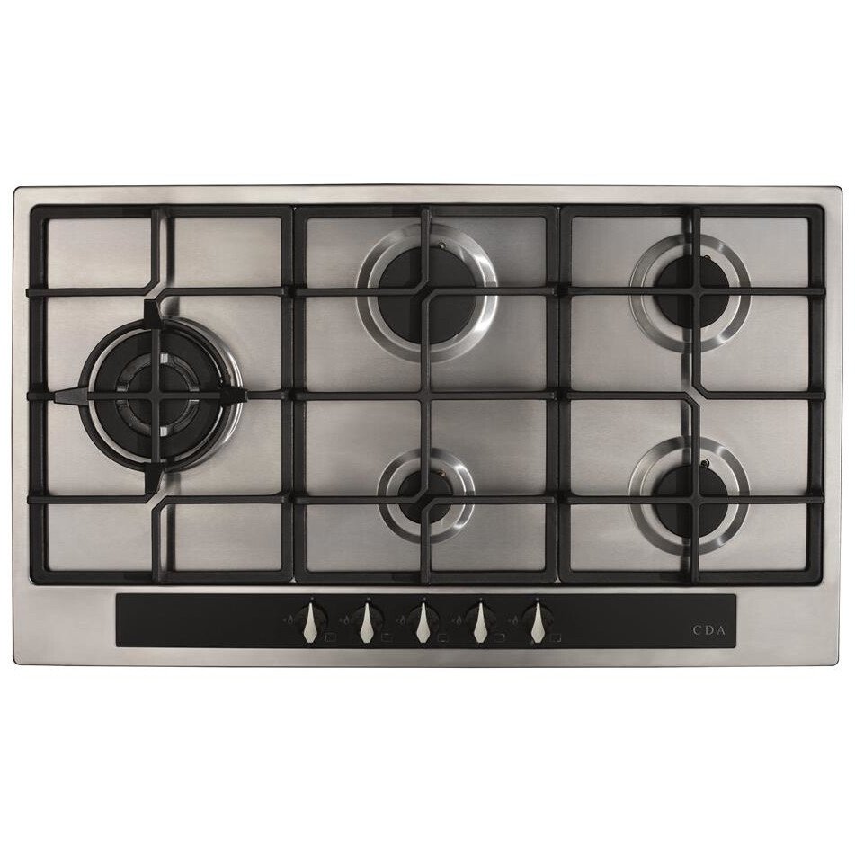 CDA HG9351SS 86cm 5 Burner Gas Hob, Stainless Steel - CDA HG9351SS product image 1 at Appliances Arena
